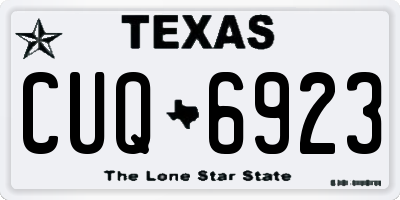 TX license plate CUQ6923