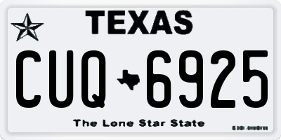 TX license plate CUQ6925