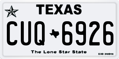 TX license plate CUQ6926