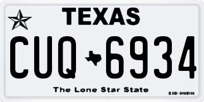 TX license plate CUQ6934