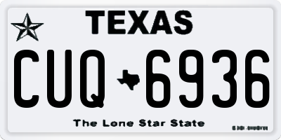 TX license plate CUQ6936