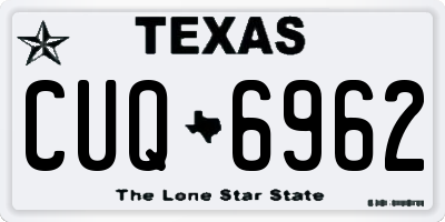 TX license plate CUQ6962