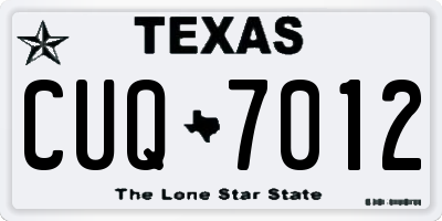 TX license plate CUQ7012