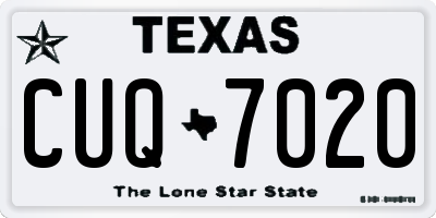TX license plate CUQ7020