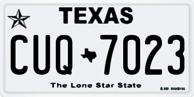 TX license plate CUQ7023