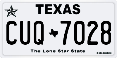 TX license plate CUQ7028
