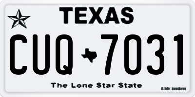TX license plate CUQ7031