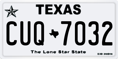 TX license plate CUQ7032