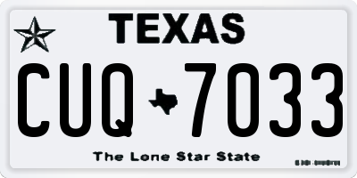 TX license plate CUQ7033