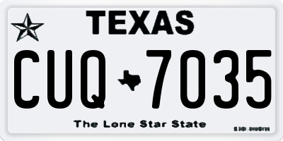 TX license plate CUQ7035