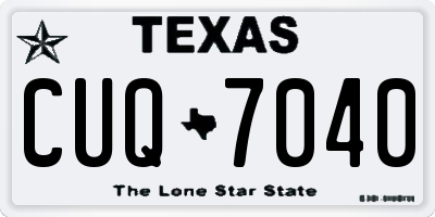 TX license plate CUQ7040