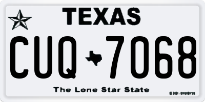 TX license plate CUQ7068