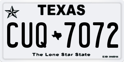 TX license plate CUQ7072