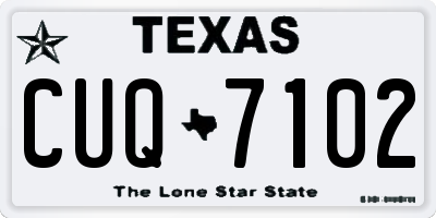 TX license plate CUQ7102
