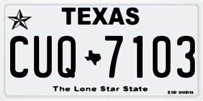 TX license plate CUQ7103