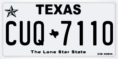 TX license plate CUQ7110
