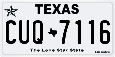 TX license plate CUQ7116