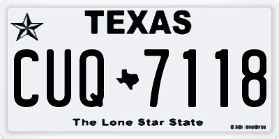 TX license plate CUQ7118