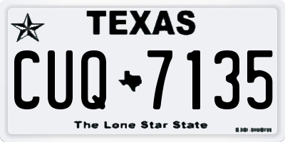 TX license plate CUQ7135