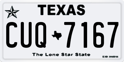TX license plate CUQ7167