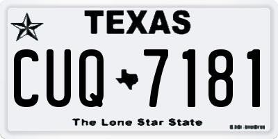 TX license plate CUQ7181