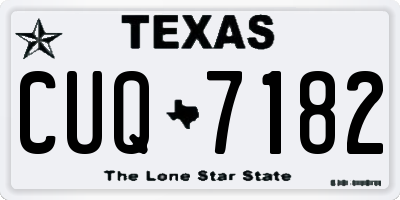 TX license plate CUQ7182