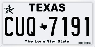 TX license plate CUQ7191
