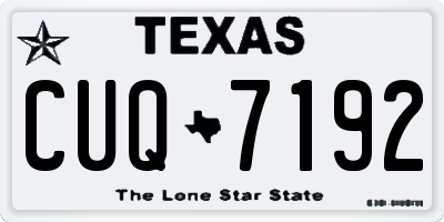 TX license plate CUQ7192