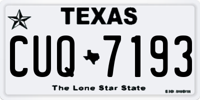 TX license plate CUQ7193