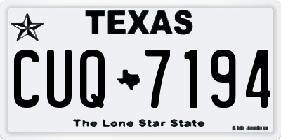 TX license plate CUQ7194