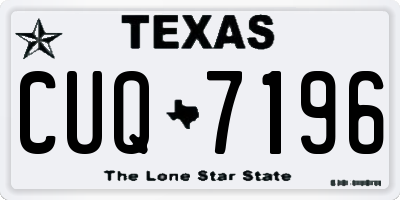 TX license plate CUQ7196
