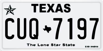 TX license plate CUQ7197