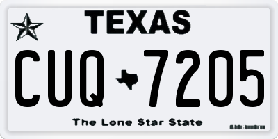 TX license plate CUQ7205