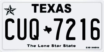TX license plate CUQ7216