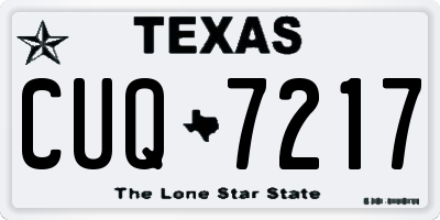 TX license plate CUQ7217