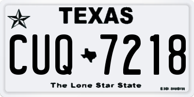 TX license plate CUQ7218