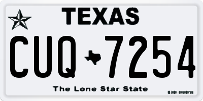 TX license plate CUQ7254