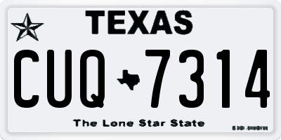 TX license plate CUQ7314