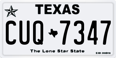 TX license plate CUQ7347