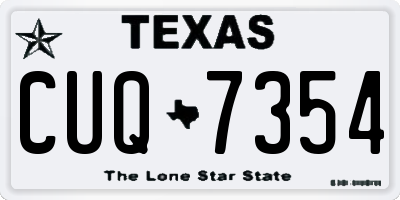 TX license plate CUQ7354