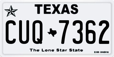 TX license plate CUQ7362