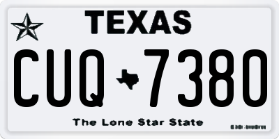 TX license plate CUQ7380