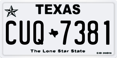 TX license plate CUQ7381