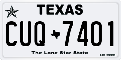 TX license plate CUQ7401