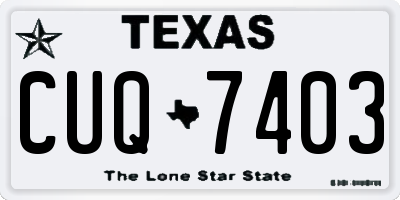 TX license plate CUQ7403