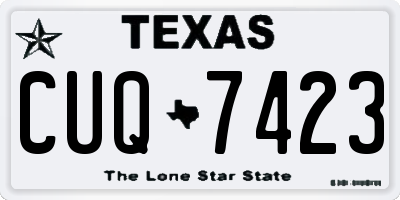 TX license plate CUQ7423
