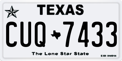 TX license plate CUQ7433