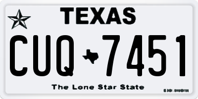 TX license plate CUQ7451