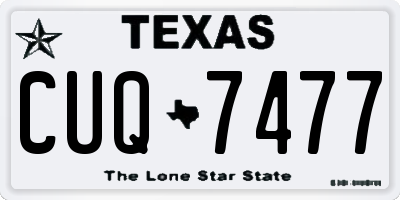 TX license plate CUQ7477
