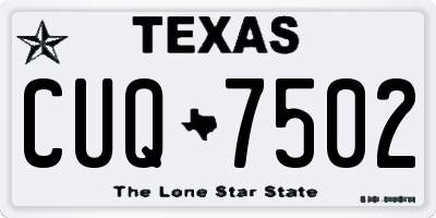 TX license plate CUQ7502